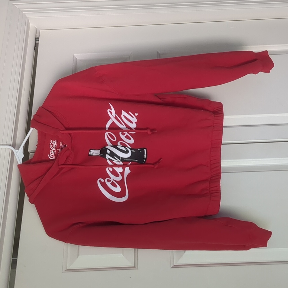 NWOT Red Cropped Coca Cola Hoodie - small